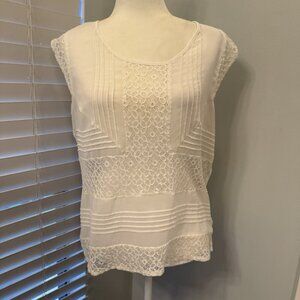 The Limited Romantic Dainty Feminine Lace Sheer Top Size Large Ivory